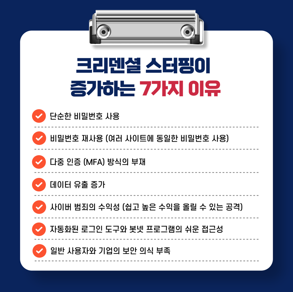 크리덴셜 스터핑이 증가하는 7가지 이유