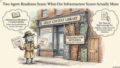 AI agent readiness scans evaluating developer documentation infrastructure