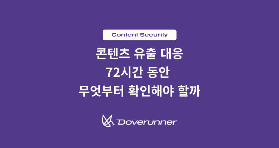 콘텐츠 유출 대응 72시간 단계별 대응 프로세스를 보여주는 대표 이미지